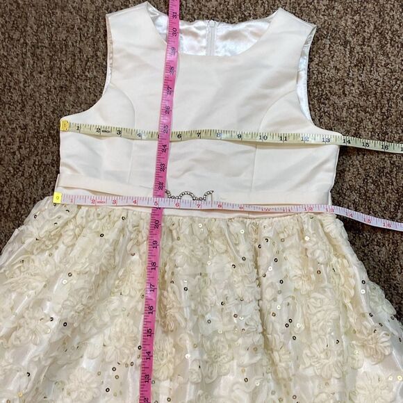 American Princess White and Cream A-Line Sleeveless Dress Size 8 - Picture 5 of 12